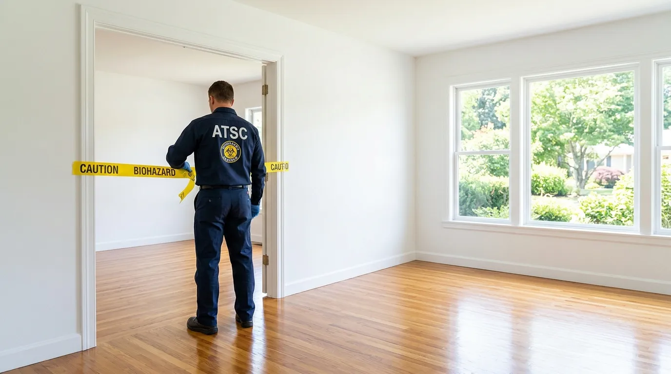 Certified biohazard cleanup crew performing Trauma Scene Cleanup in Tierra Buena